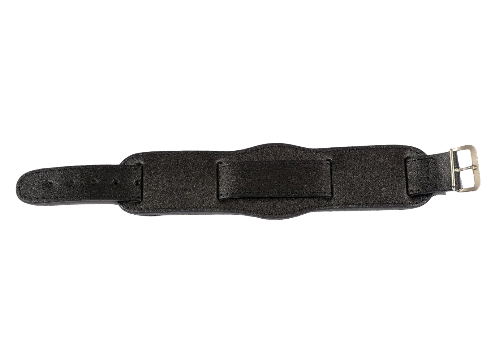 Black 1950s Pattern 18mm Leather Military Watch Strap