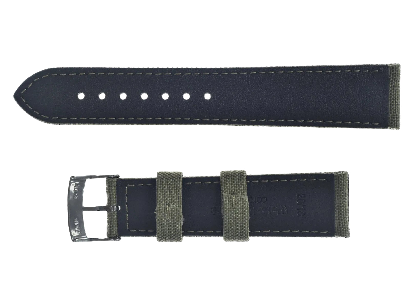 2 Piece Retro Pattern 22mm Canvas Military Watch Strap in Olive Drab - The Ideal Durable Fabric Strap for Military Watches