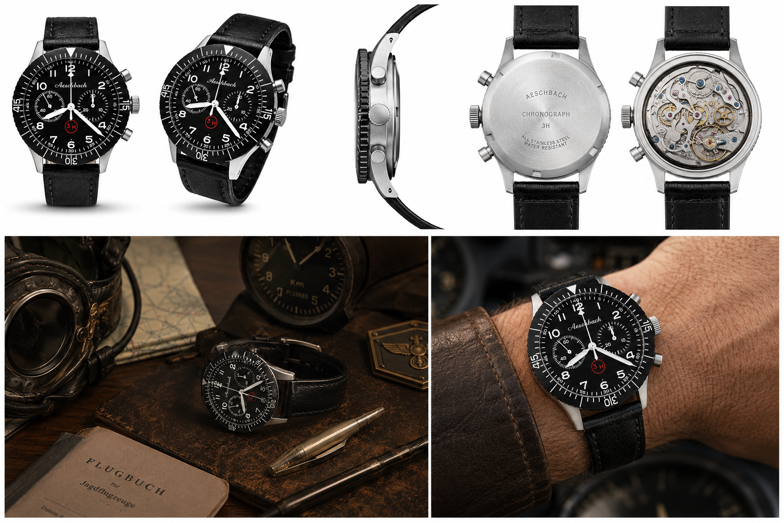 Aeschbach Mechanical Luftwaffe Bund NATO Pattern Chronograph