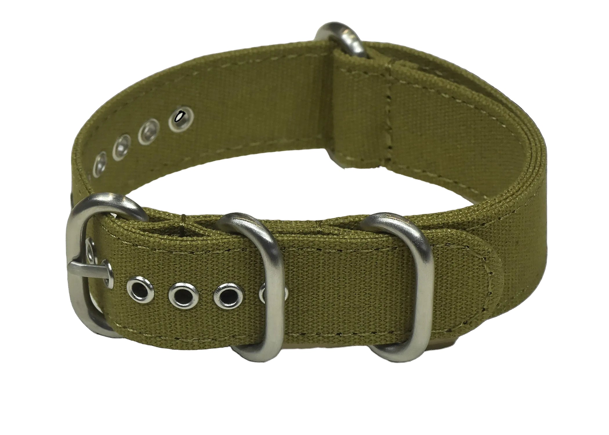 Army Green 20mm Retro Pattern Canvas One Piece Strap