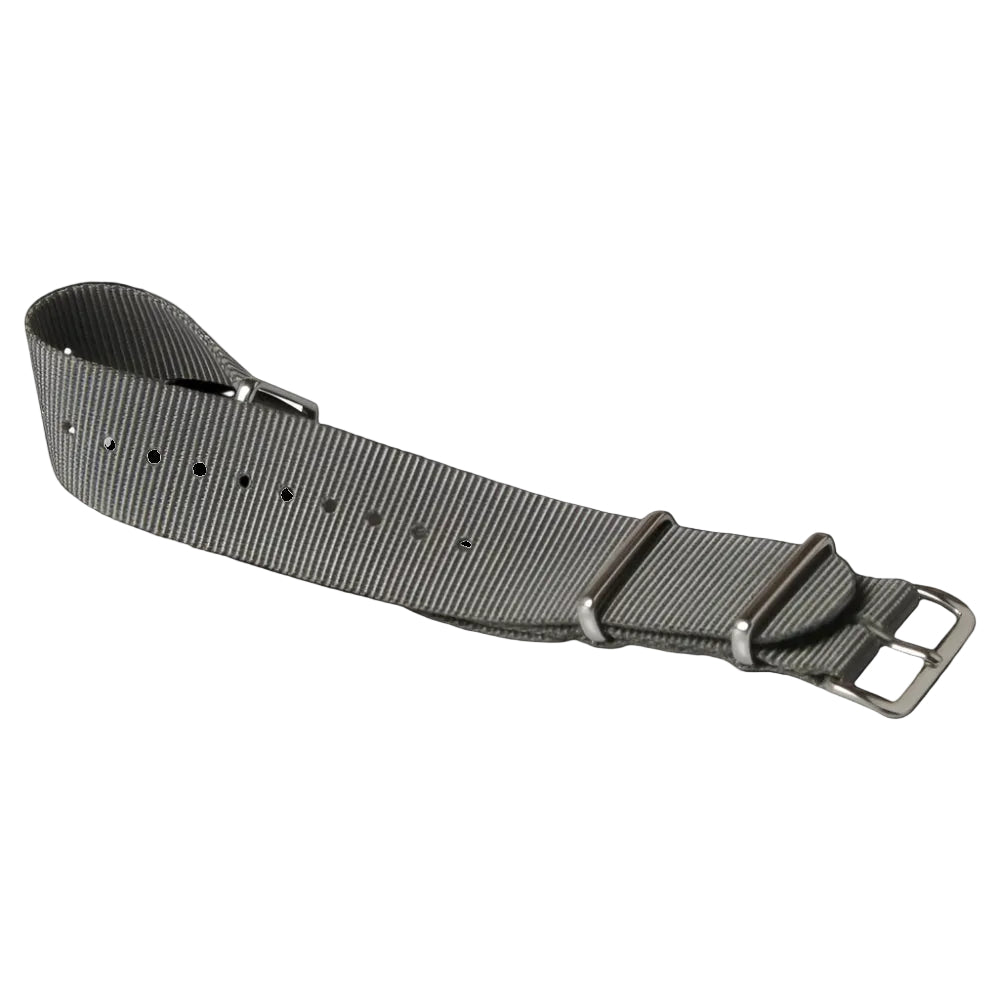 18mm Admiralty Grey NATO Military Watch Strap in Ballistic Nylon with Stainless Steel Fasteners