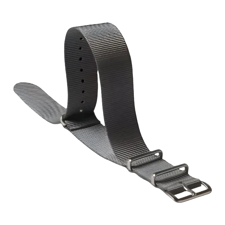 18mm Admiralty Grey NATO Military Watch Strap in Ballistic Nylon with Stainless Steel Fasteners