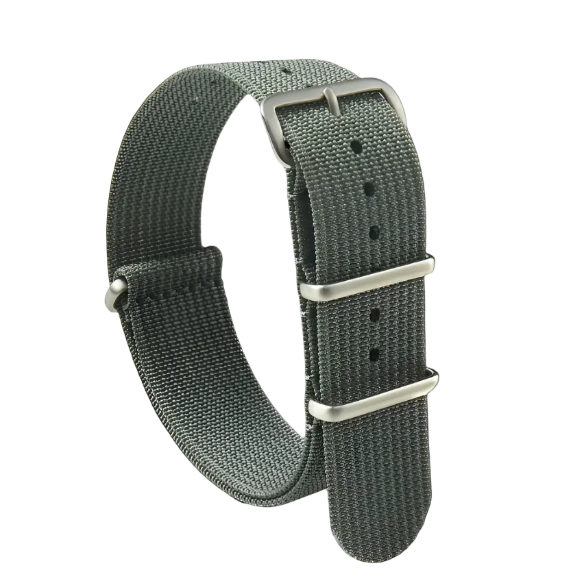 22mm Ribbed Grey NATO Military Watch Strap