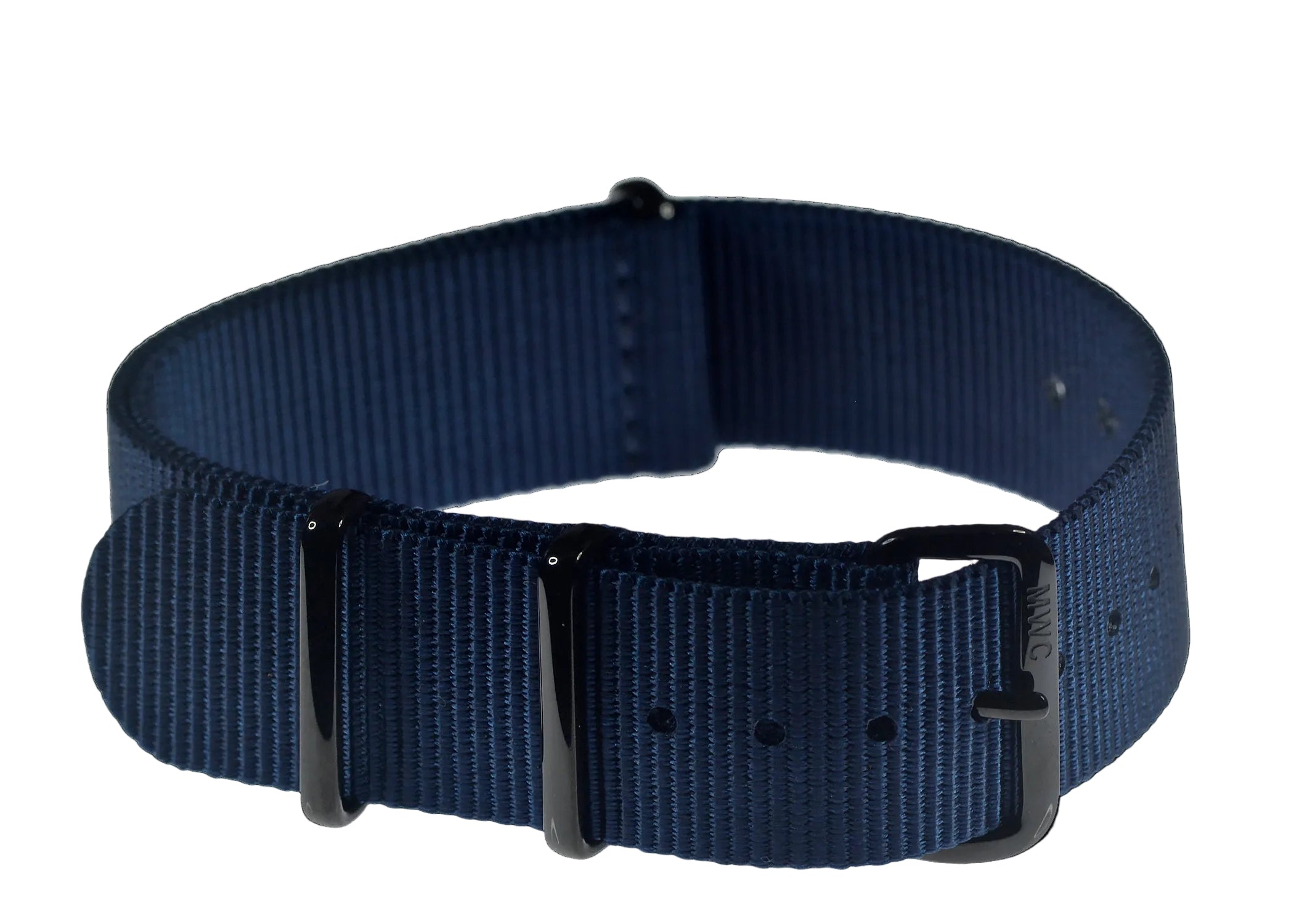 22mm Navy Blue NATO Watch Strap with Covert PVD Black Buckles