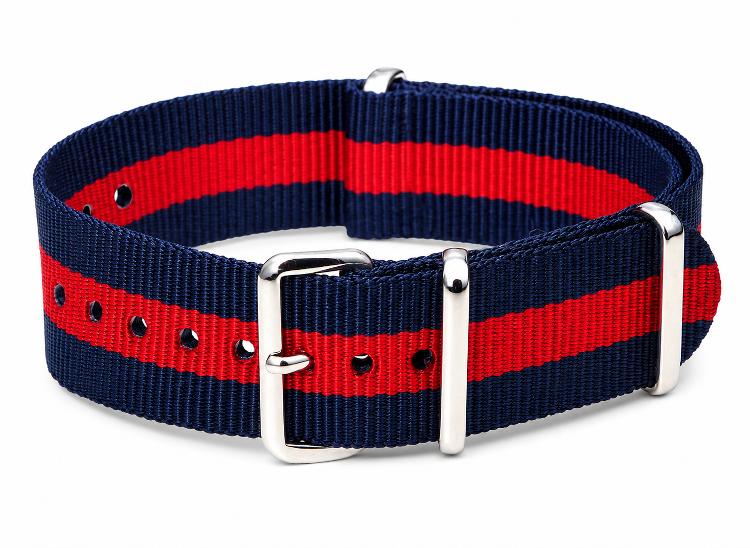 18mm Red and Navy NATO Military Watch Strap