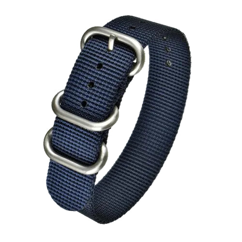 18mm Navy Blue Zulu Pattern Ballistic Nylon Military Watch Strap