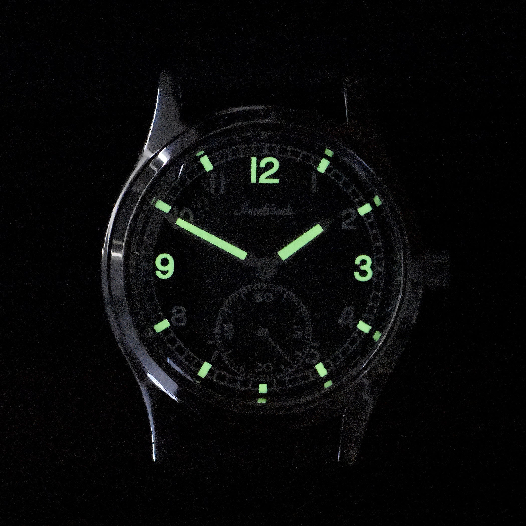 Aeschbach WW2 Pattern German Luftwaffe / Reichsluftfahrtministerium (RLM) Pilots Watch with Sapphire Box Crystal and 21 Jewel Automatic Mechanical Movement