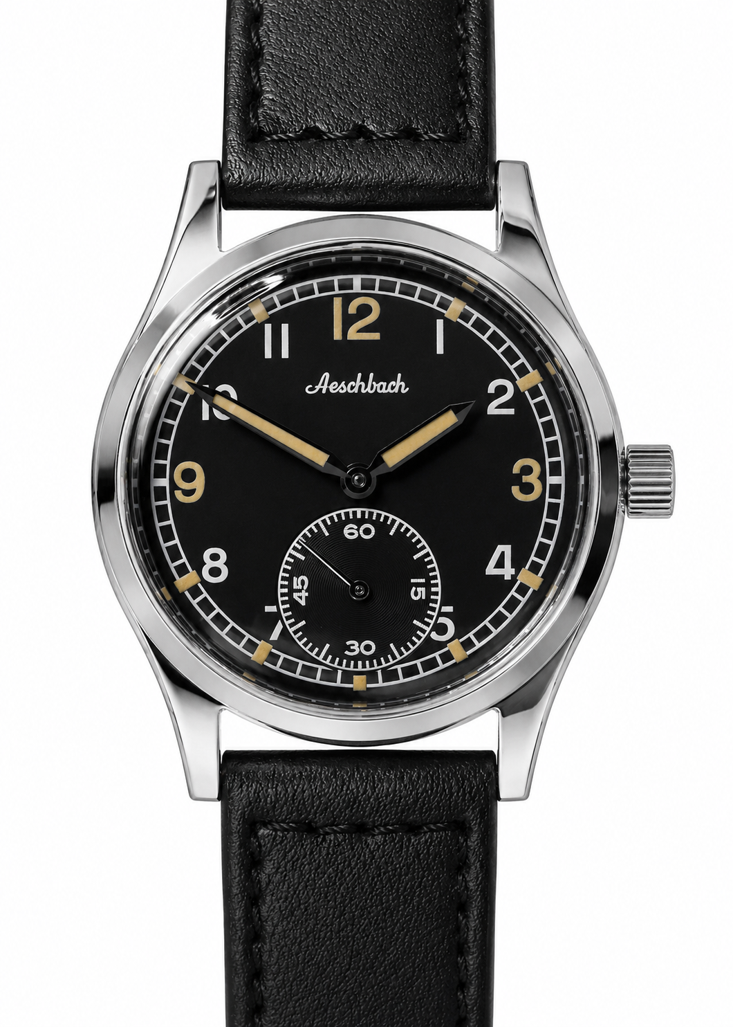 Aeschbach WW2 Pattern German Luftwaffe / Reichsluftfahrtministerium (RLM) Pilots Watch with Sapphire Box Crystal and 21 Jewel Automatic Mechanical Movement