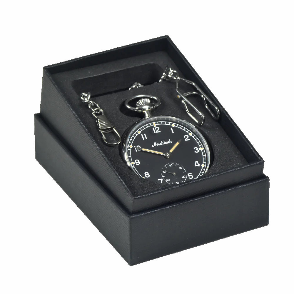 Aeschbach WW2 Pattern German Airforce (Luftwaffe) 17 Jewel Hand Wound Military Pocket Watch