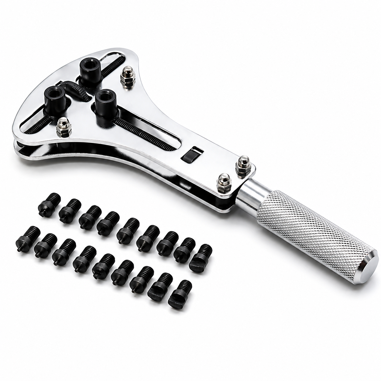 Watch Caseback opener with 18 interchangeable tips to fit all types of casebacks
