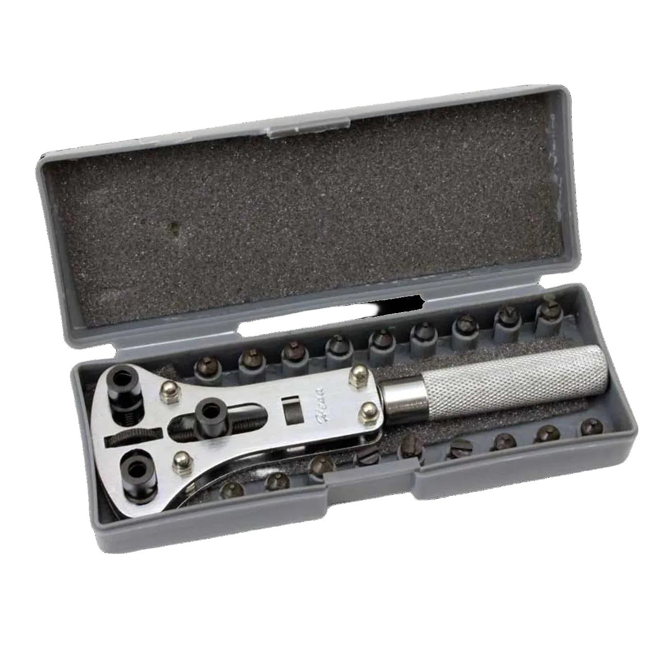 Watch Caseback opener with 18 interchangeable tips to fit all types of casebacks