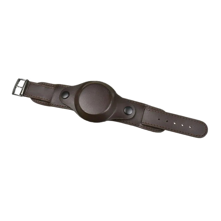 20mm Brown 1950s Pattern Leather Military Watch Strap with Protective Face Cover
