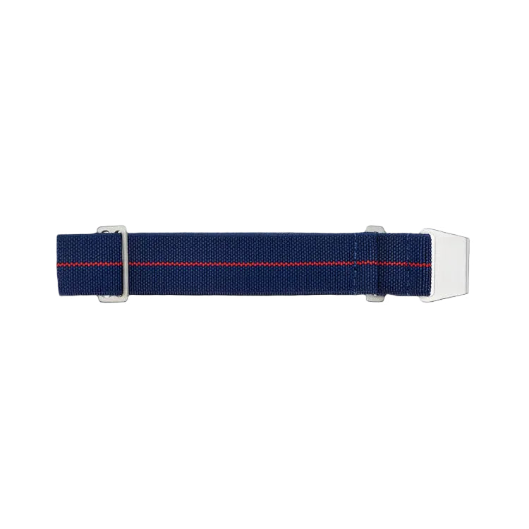 22mm Elasticated French Navy and Special Forces Strap in Navy with a Red Stripe