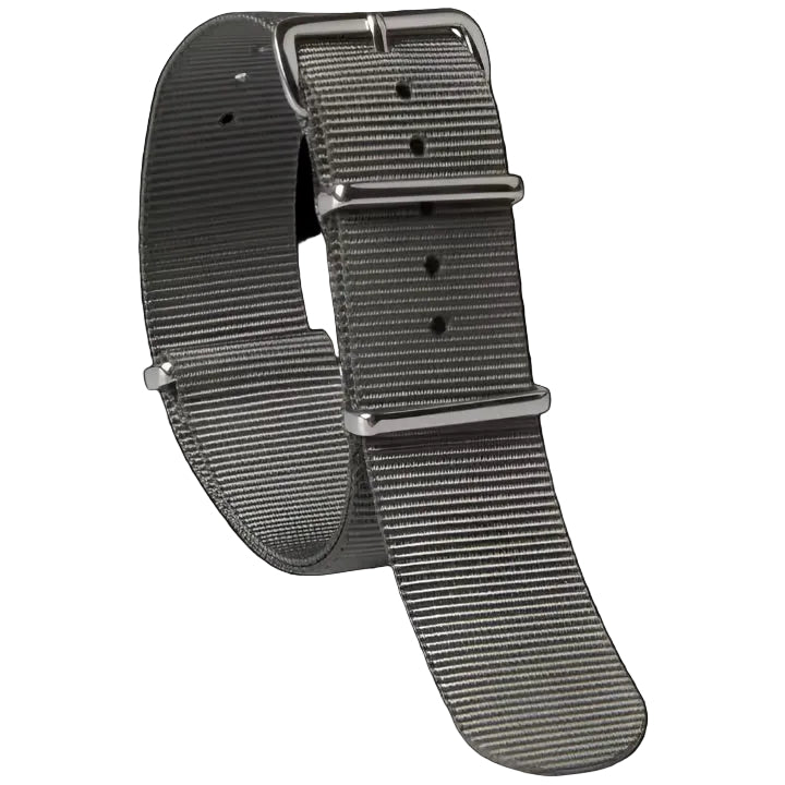 18mm Admiralty Grey NATO Military Watch Strap in Ballistic Nylon with Stainless Steel Fasteners