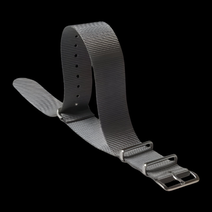 24mm Admiralty Grey NATO Military Watch Strap in Ballistic Nylon with Stainless Steel Fasteners