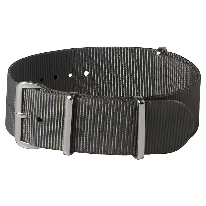 18mm Admiralty Grey NATO Military Watch Strap in Ballistic Nylon with Stainless Steel Fasteners