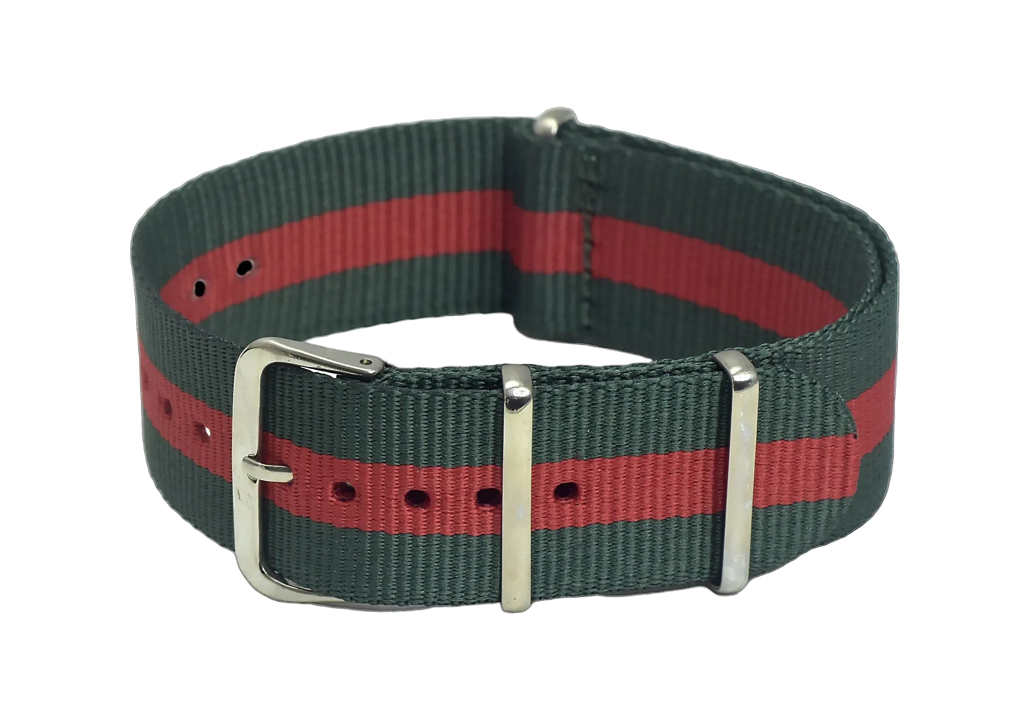18mm Green and Red NATO Military Watch Strap