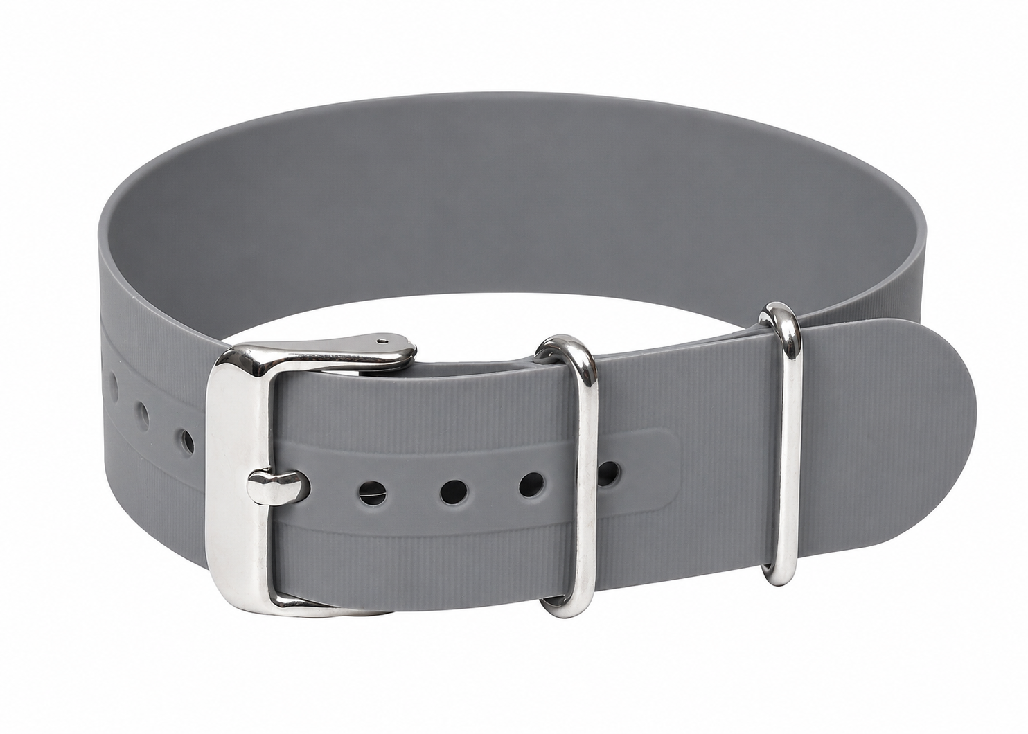 18mm Grey Silicone/Rubber NATO Military Watch Strap