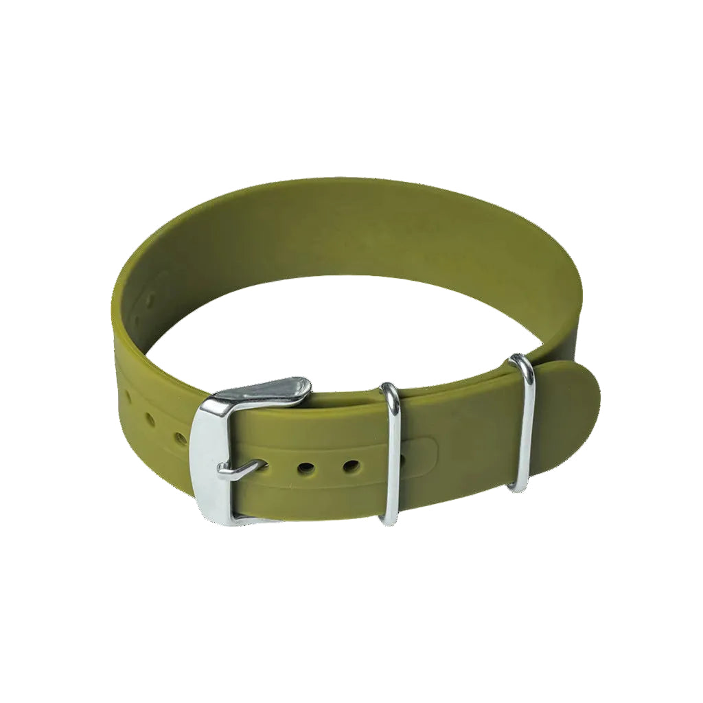 20mm Olive Green Silicone/Rubber NATO Military Watch Strap