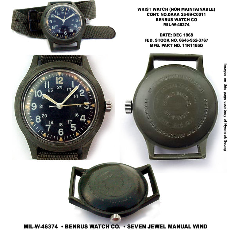 1965 Pattern Khaki U.S Vietnam War Pattern 18mm Nylon Webbing Military Watch Strap